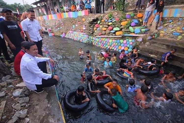 Kondisi sungai di Kelurahan Bantarjati, Kota Bogor.