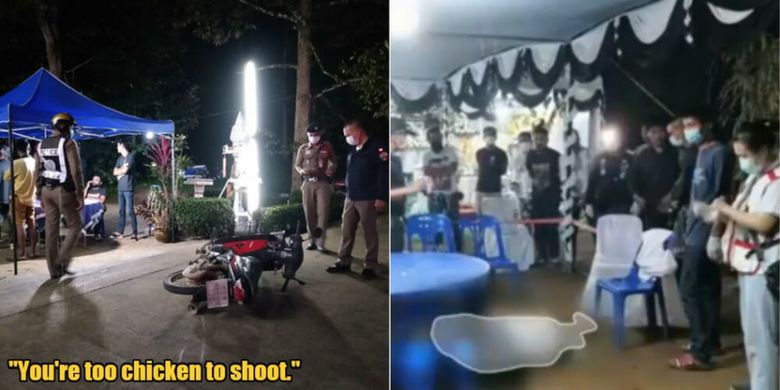 Sebuah pembunuhan terjadi di pemakaman di Thailand pada Kamis (7/1/2021), dengan si pelaku yang bernama Jumnean Sri-orn menembak mati Samran Tawai (foto kanan) karena tak pakai masker dan diejek pengecut.