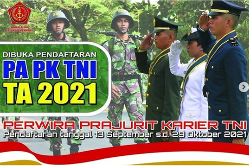 Dibuka Rekrutmen Calon Perwira Prajurit Karier TNI 2021 untuk Lulusan S1 dan D4