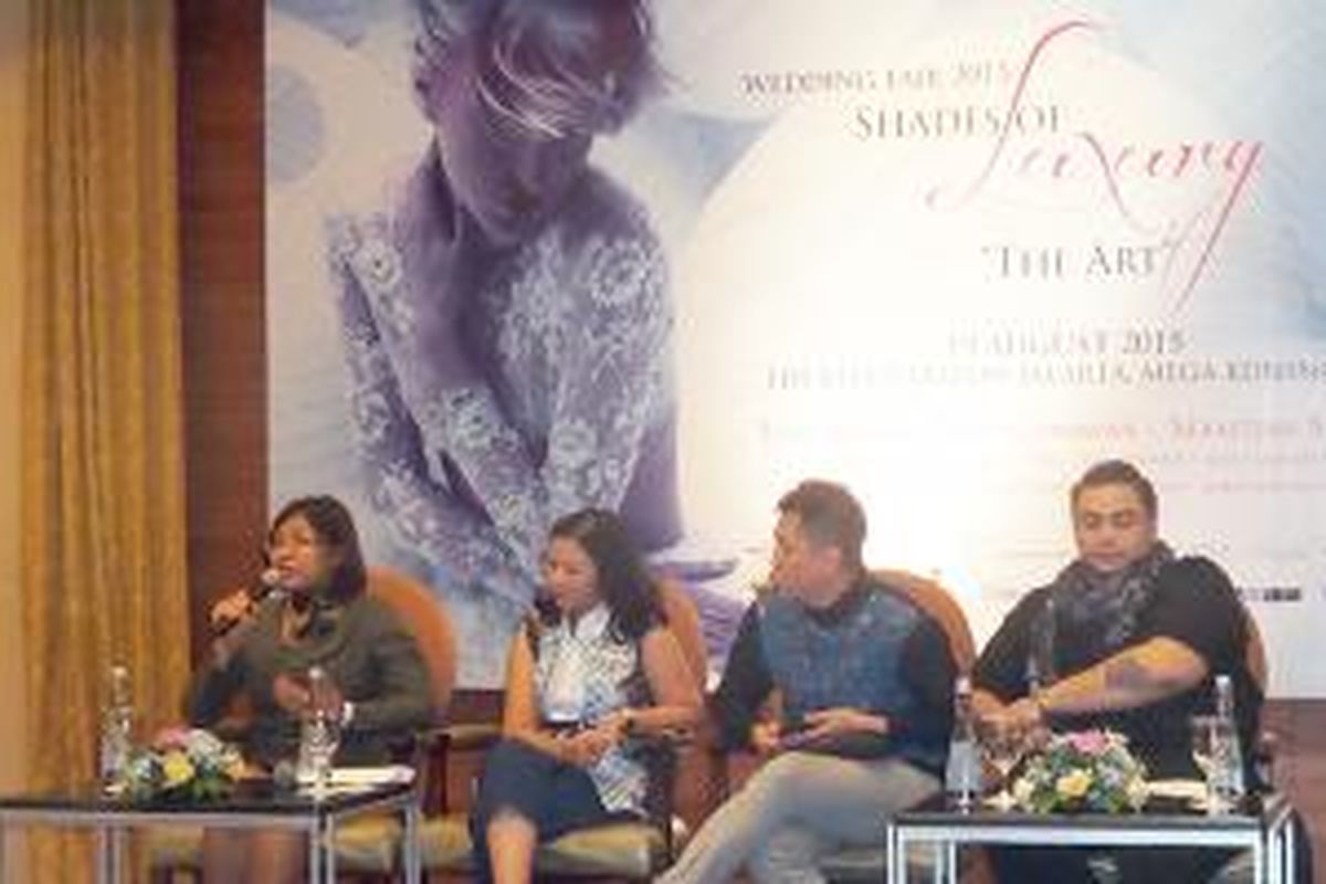 Konferensi pers Shades of Luxury The Art Wedding Fair di Hotel Ritz Carlton Mega Kuningan, Rabu (19/8/2015).