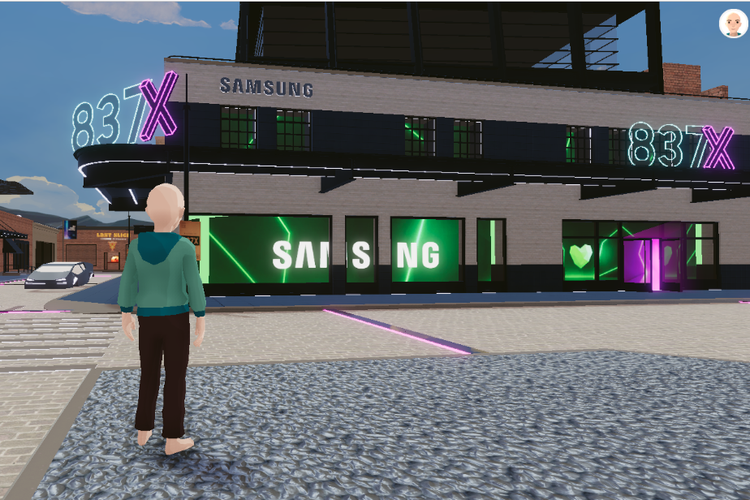 Ilustrasi tampilan toko Samsung di 837X Decentraland