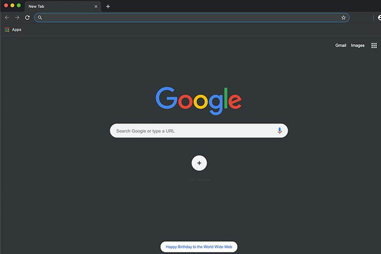 Tampilan mode gelap Chrome di MacOS Mojave