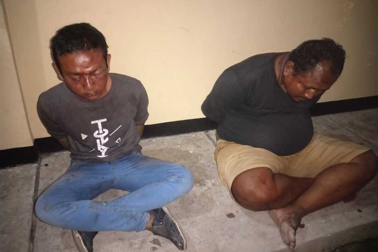Dua pelaku pencurian di warung ayam geprek di Kelurahan Sendangguwo, Tembalang, Kota Semarang, Jawa Tengah (Jateng) bonyok dihajar warga. Sabtu (20/4/2024).