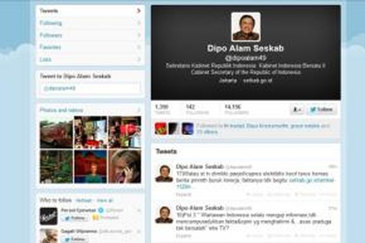 Melalui akun Twitter-nya, @dipoalam49, Sekretaris Kabinet Dipo Alam menyindir pimpinan partai politik pemilik stasiun TV yang dinilai tak netral dalam pemberitaan dan memanfaatkan frekuensi publik untuk kepentingan politiknya.