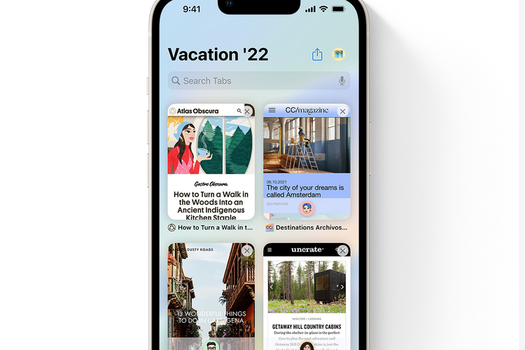 Ilustrasi fitur Shared Tab Group di Safari pada iOS 16