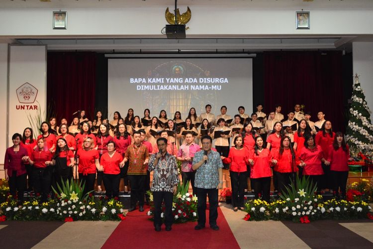 Menyambut Hari Raya Natal 2019, Untar menyelenggarakan perayaan Natal bertema Untar untuk Indonesia: Persaudaraan Sejati untuk Indonesia Maju di Auditorium Gedung M Kampus I Untar, Jumat (13/12/19).