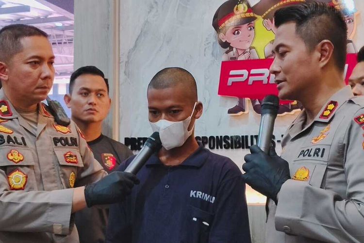 Suasana jumpa pers kasus pembunuhan rentenir di Mapolres Grobogan, Jumat (24/5/2024).