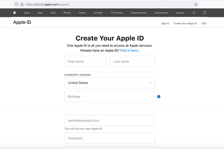 Foto Cara Membuat Apple ID Baru atau Akun iCloud di HP dan Laptop