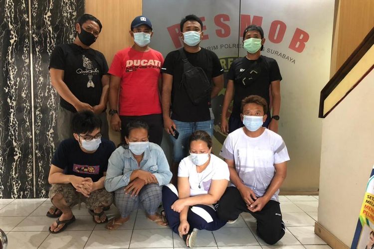 4 kawanan copet di Surabaya ditangkap polisi dan sudah ditetapkan tersangka.