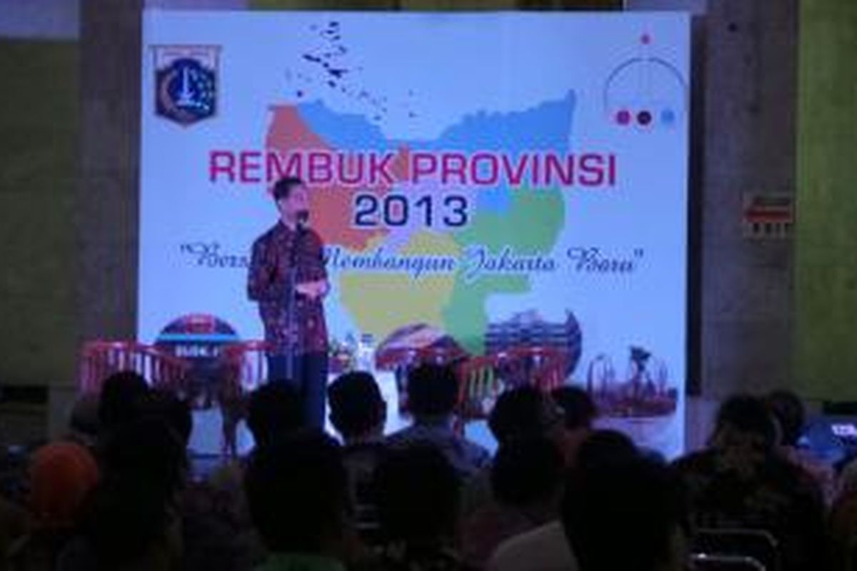 Gubernur DKI Jakarta Joko Widodo pada acara Rembuk Provinsi di Monas, Kamis (28/11/2013).