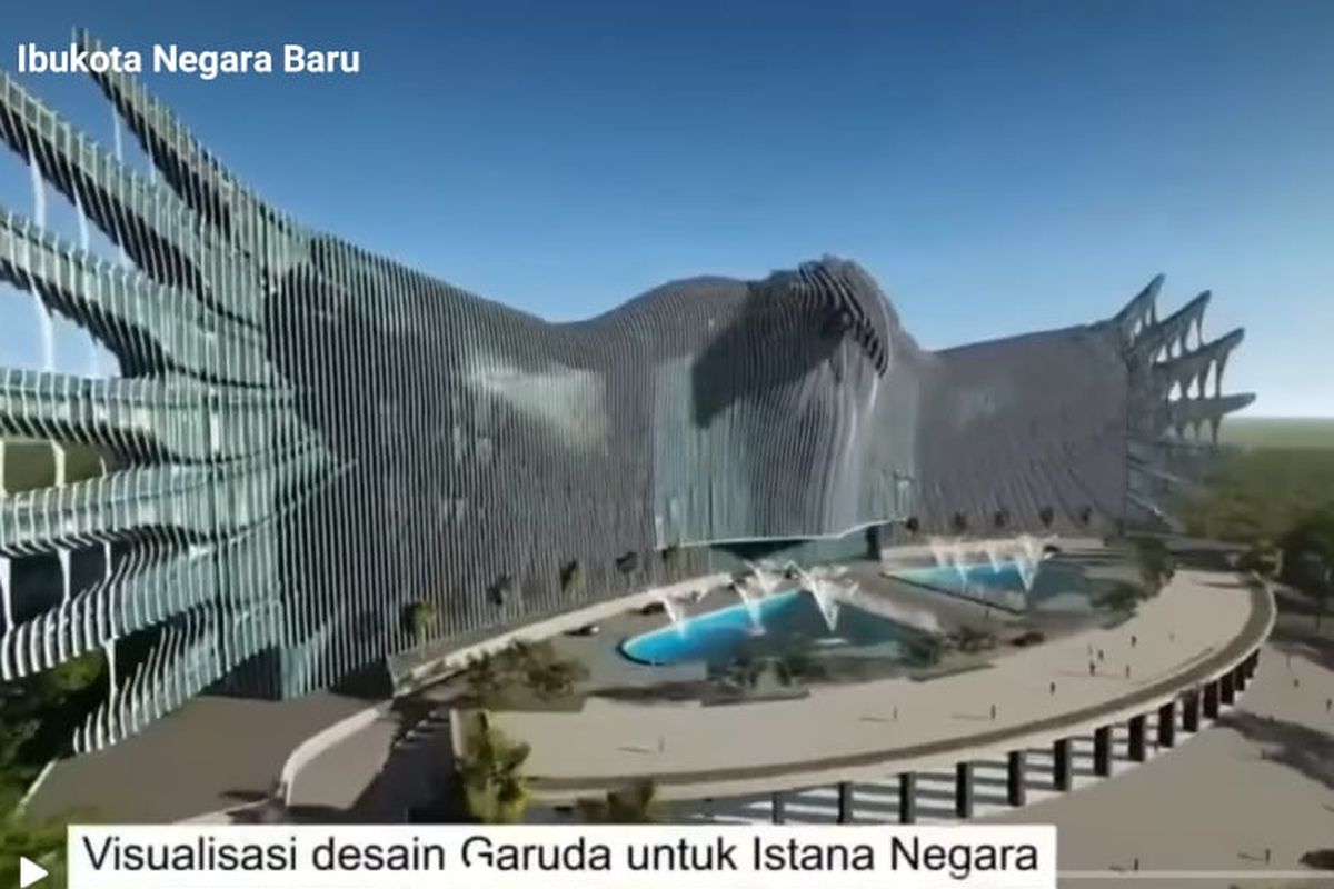 Desain istana negara di Ibu Kota Baru, Kalimantan Timur. 