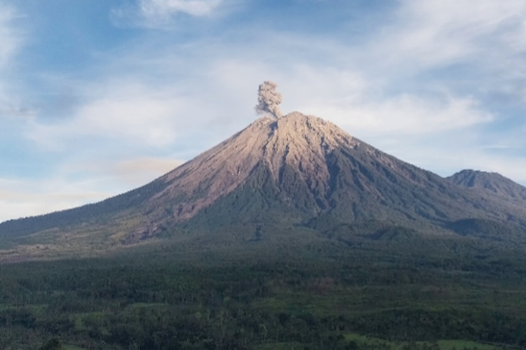 Gunung Semeru Meletus 5 Kali Kamis Pagi, Kolom Abu Setinggi 700 Meter