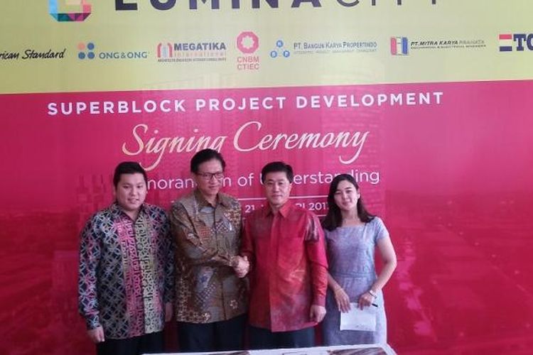 PT Indoserena Dwimakmur menandatangani MoU dengan sejumlah mitra strategis untuk merealisasikan proyek Lumina City di Tangerang. 