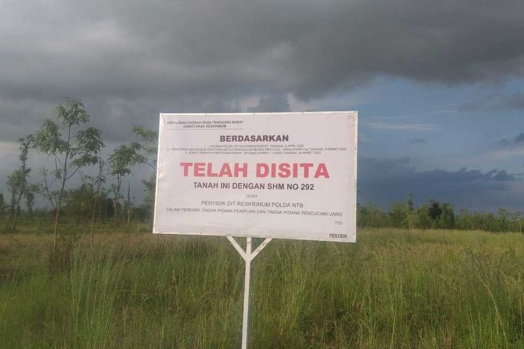 Lahan yang Disita Dirkrimum Polda NTB atas Dua Tersangka Kasus Mafia Tanah di Lombok Tengah