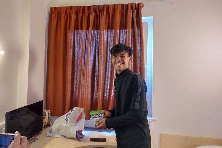 Kapten Garuda Select, David Maulana, saat ditemui Kompas.com di flat tempat tinggal pemain di kawasan Universitas Aston, Birmingham, Inggris, Sabtu (4/5/2019).