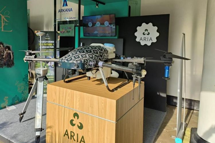 Layanan Drone dari startup agritech Aria Agriculture Indonesia (Aria Agri). 