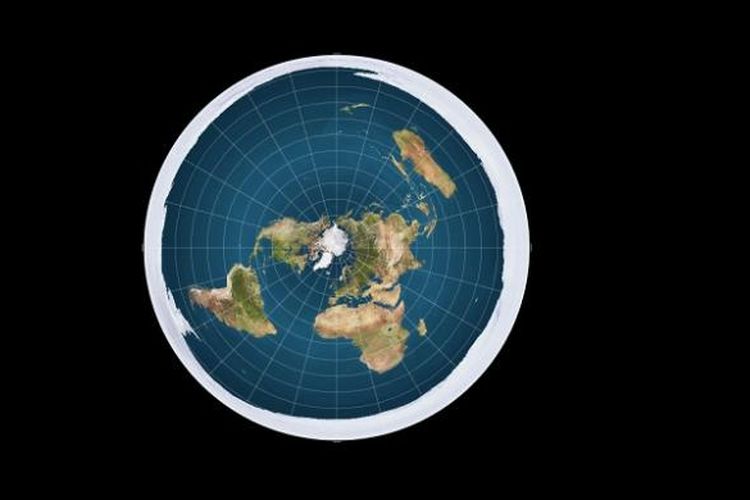 Peta Bumi jika digambarkan sebagai obyek yang datar serupa piringan.