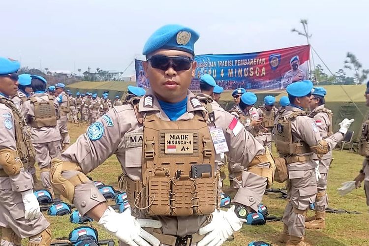 Brigadir Kepala I Made Pasek Kusumajaya, usai pembaretan Satgas Garuda Bhayangkara FPU 4 MINUSCA untuk misi perdamaian PBB