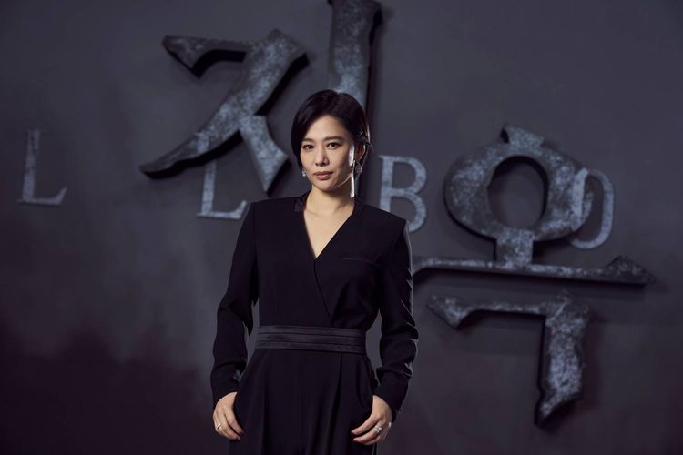 Aktris Kim Hyun Joo dalam konferensi pers virtual drama Hellbound, Selasa (16/11/2021).