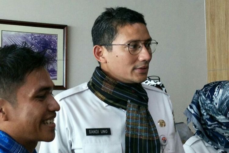 Wakil Gubernur DKI Jakarta Sandiaga Uno di Balai Kota DKI Jakarta, Rabu (31/1/2018). 