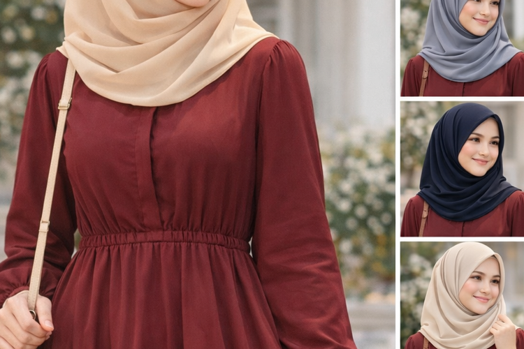 Mix & Match Gamis Maroon Mewah & Statement
