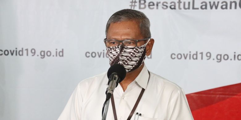 Juru bicara pemerintah untuk penanganan virus corona Achmad Yurianto dalam konferensi pers di Graha BNPB pada Kamis (9/4/2020).