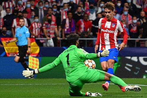 HT Atletico Madrid Vs Liverpool - Griezmann Cetak Brace, Skor Imbang 2-2