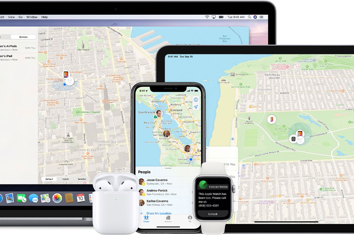 Fitur pelacakan bawaan perangkat Apple, Find My App.