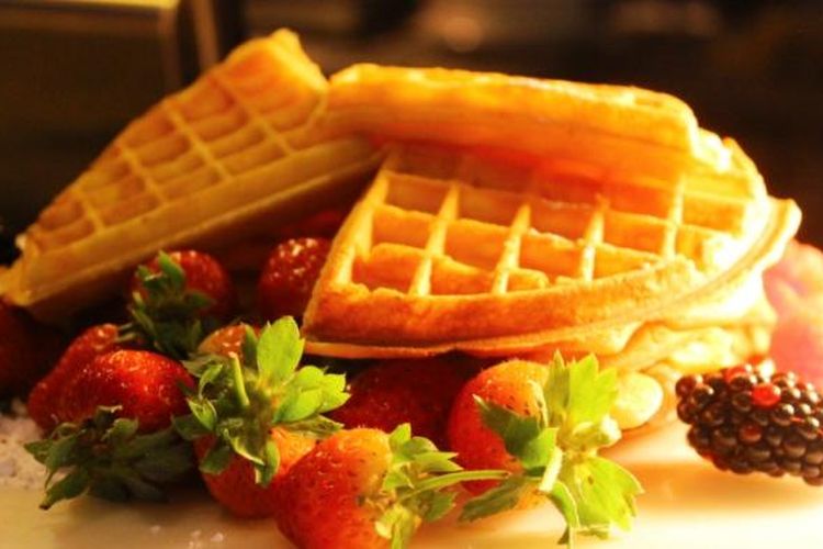 Belgium Waffle yang dipamerkan saat kunjungan Putri Belgia dalam Misi Ekonomi Belgia di Pulman Hotel, Senin (14/3/2016).