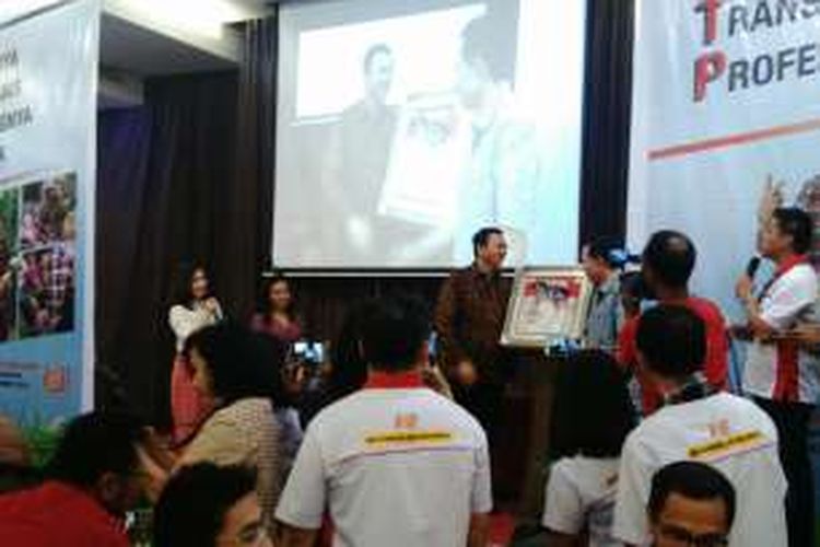 Calon gubernur DKI Jakarta Basuki Tjahaja Purnama atau Ahok di acara gala dinner yang diselenggarakan relawan Koin Hoki di sebuah restoran di Jakarta Pusat. Sabtu (10/12/2016).