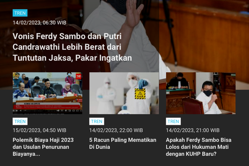 [POPULER TREN] Vonis Sambo dan Putri Lebih Berat dari Tuntutan | Sayuran Penurunan Kreatinin 