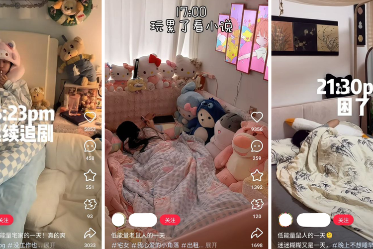 Tangkapan layar beberapa anak muda Gen Z di China yang menyebut mereka manusia tikus di aplikasi Red Note (Xiaohongshu). Sebutan tersebut merupakan tindakan berontak dari burnout dan persaingan mencari kerja yang ketat.