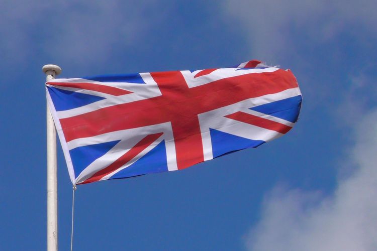 Ilustrasi bendera Inggris.