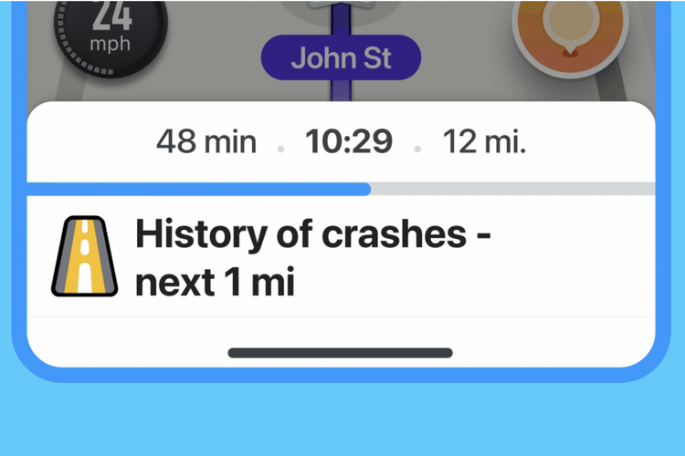 Fitur baru dari Waze yang memunculkan notifikasi riwayat kecelakaan kepada pengendara