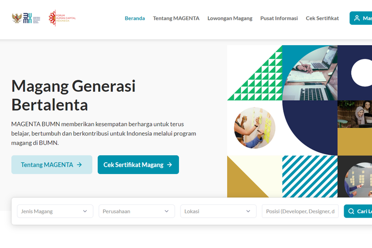 Pendaftaran program Magang Generasi Bertalenta (MAGENTA) Badan Usaha Milik Negara (BUMN) Batch 2 2023 sudah dibuka.