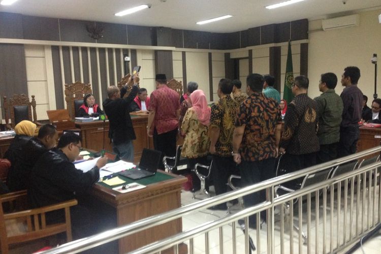 Sidang perkara Bupati Klaten Sri Hartini, Senin (12/6/2017).