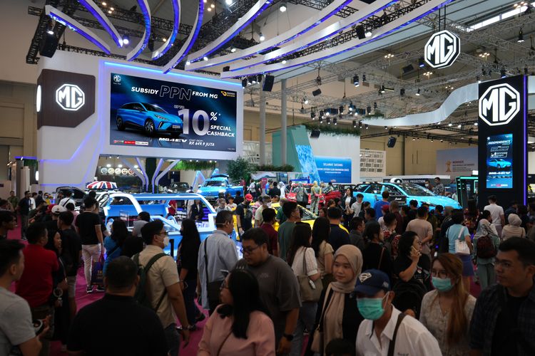 Booth MG Motor Indonesia pada pameran otomotif Gaikindo Indonesia International Auto Show (GIIAS) 2023