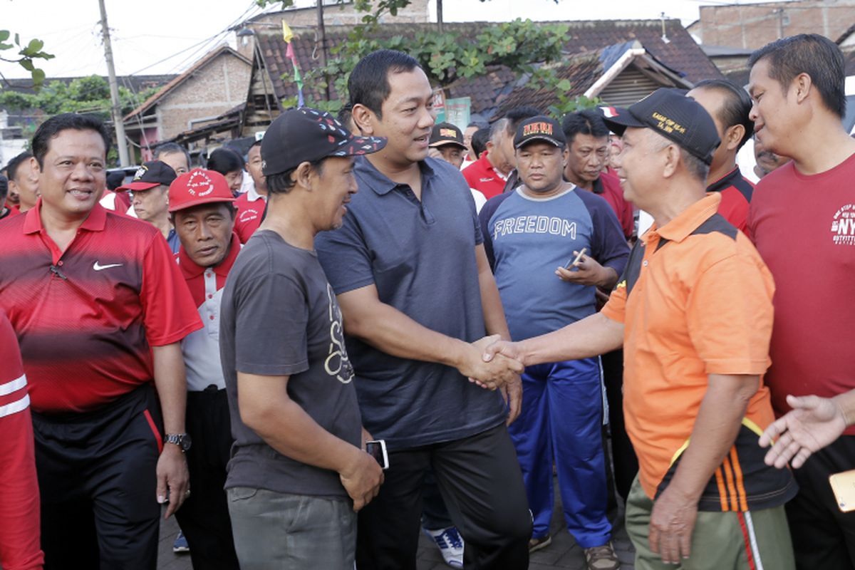 Wali Kota Semarang Hendar Prihadi saat berdialog dengan warga Tambakrejo, Selasa (5/3/2019).