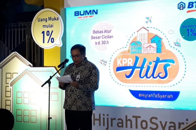 Direktur Bank BTN Iman Nugroho Soeko saat peluncuran KPR Hits di Jakarta, Kamis (14/2/2019).