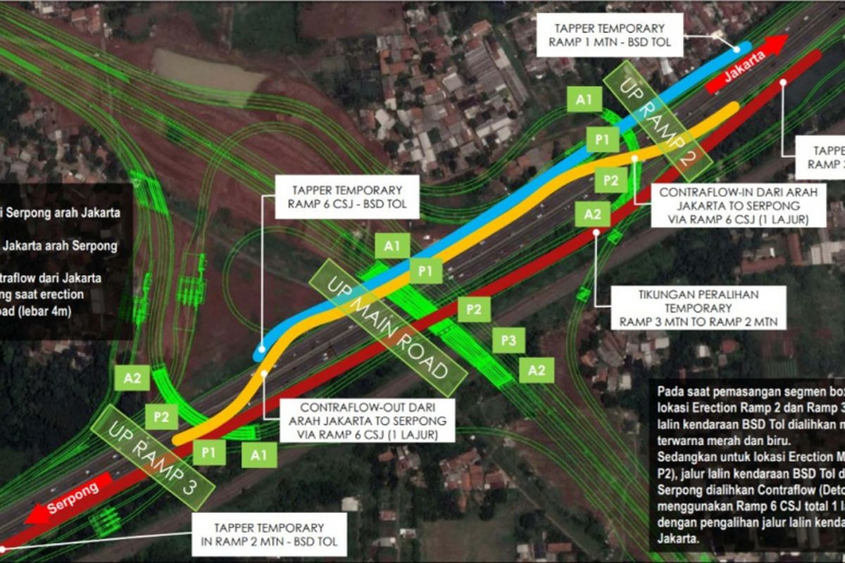 Pengalihan lalu lintas di tol Pondok-Aren Serpong hingga 16 Februari 2019.