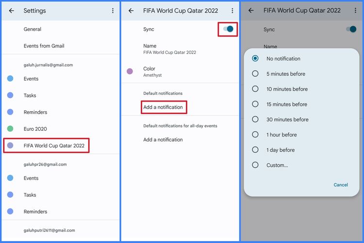 Cara menampilkan jadwal Piala Dunia 2022 di Google Calendar.