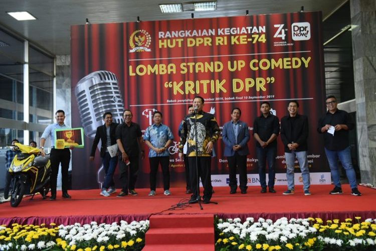 Ketua DPR RI Bambang Soesatyo saat hadir dalam acara Stand Up Comedy Kritik DPR.