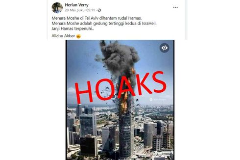 [HOAKS] Menara Moshe Israel Meledak Dihantam Rudal Hamas