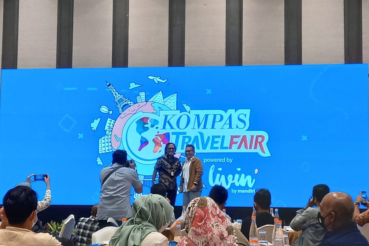 Harian Kompas bersama Bank Mandiri meluncurkan program Kompas Travel Fair (KTF) 2022 di Hotel Harris Vertu Harmoni, Jakarta, Jumat (5/8/2022).