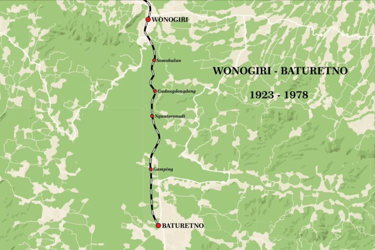 Jalur Kereta Api Wonogiri ke Baturetno.