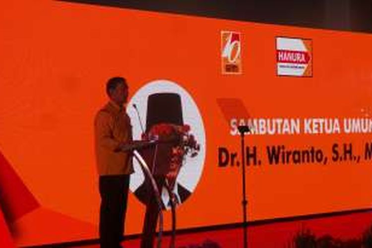 Ketua Umum Partai Hanura Wiranto membuka Munaslub Hanura, Rabu (21/12/2016).