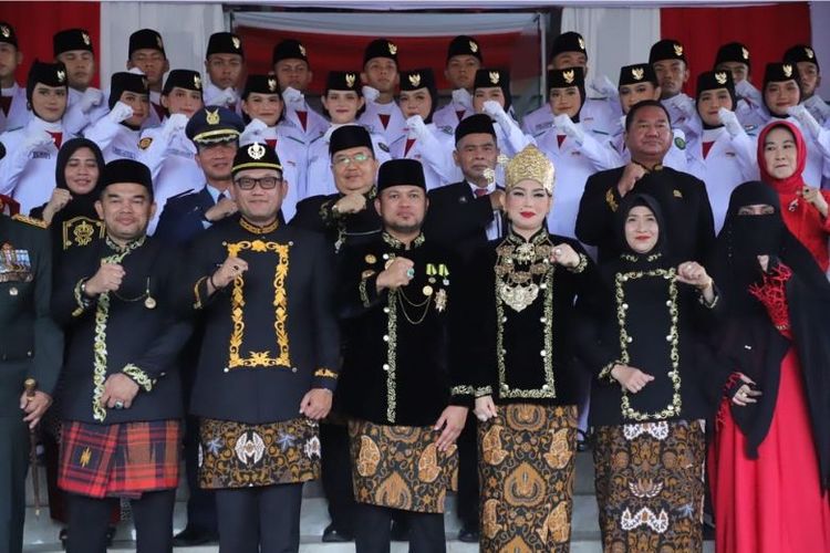 Upacara peringatan HUT ke-80 Kemerdekaan Republik Indonesia di GOR Kadrie Oening, Samarinda. 