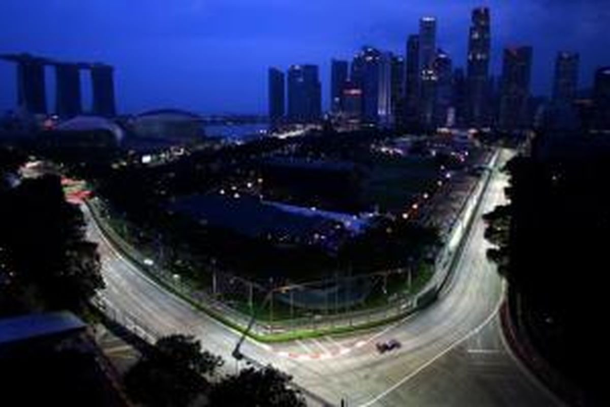 Suasana GP Singapura di Sirkuit Marina Bay.