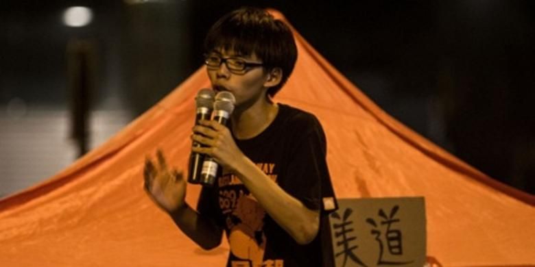 Joshua Wong (17), salah satu otak penggerak aksi massa pro-demokrasi di Hongkong.