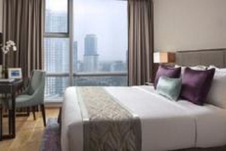 Tipikal kamar Ascott Kuningan Jakarta di Ciputra World 1 Jakarta, Jl Prof Dr Satrio, Jakarta Selatan. 